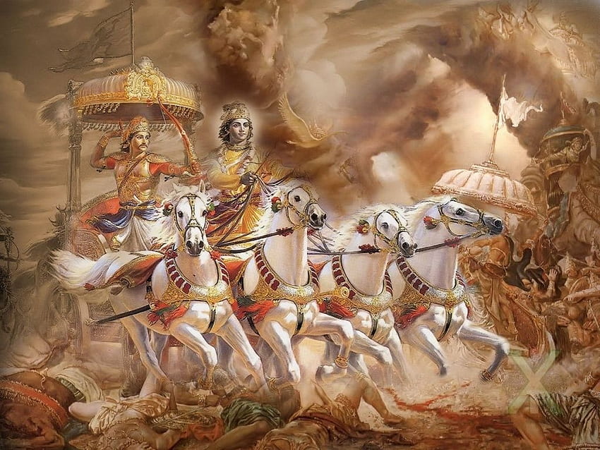 Krishna and Arjuna on the chariot